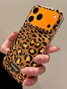 奢华豹纹亮片手机壳,兼容 17 Pro Max、17 Pro、17、16 Pro Max、16 Pro、16、15 Pro Max、15 Pro Max、15 Pro、15 Pro Max、14 Pro、13 Pro Max、13 Pro、12 Pro Max、12 Pro、11,复古秋季防震后盖 - 棕底豹紋 - 查看 4