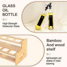 SAEIV Vinegar And Oil Bottle Set (8 X 250ml) With Warm Yellow Bamboo Shelf, Oil Bottle With Spout, Oil Dispenser With Label, Oil Pourer, Funnel, Pen; Helps With The Neat Arrangement Of Kitchen Oil And Vinegar Dispensers - 8 X 250ml With Bamboo Frame - View 7