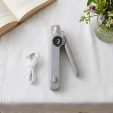 豪华多功能二合一宠物指甲钳和磨甲器，电动宠物指甲修剪器，适用于大、中、小型犬和猫，3 档速度，USB 充电，快速感应，防溅罩，配备 2 个 LED 灯，无痛修剪 - 彩色 - 查看 15