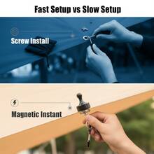 1个磁性窗帘挂钩，便携式户外露营帐篷悬挂工具，旅行悬挂配件 - 白色 - 查看 6