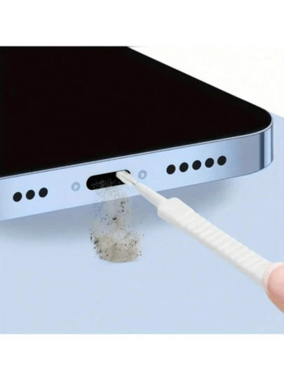 Kit de Limpeza de Porta de Carregamento Multifuncional, Adequado para Smartphones, Inclui Tampões de Poeira para Alto-Falante e Entrada de Fone de Ouvido, Escova de Limpeza de Tela e Escova de Limpeza, Conjunto de Ferramentas de Limpeza de Poeira de Alto-Falante de Telefone, Compatível com 15/14/13/12/11, Aplicável para Cozinha, Banheiro, Itens Domésticos