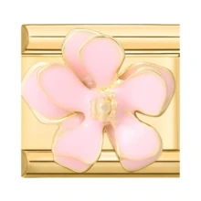 1pc Gold Diamond & Pearl Modular Bracelet Charm Set, Includes Cherry/Heart/Butterfly/Star Elements, Sweet Style DIY Jewelry Supplies