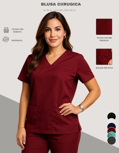 Blusa Scrub Bata Enfermagem Pijama Cirurgico Hospitalar