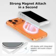 Vlog Selfie Monitor Screen For 17 Series And Android Phones, Wireless Magnetic Attachment With Built-In Speaker, Supports 4K/1080P HD Resolution, Comes With Remote Control, Suitable For Live Streaming And Vlog Shooting