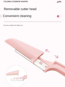 3pcs/Set 3-Color Eyebrow Razor Set With Protective Guard, Foldable Shaving Razor, For Beginners, Anti-Scratch Eyebrow Trimmer - Multicolor - View 7