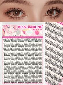 240/120簇式假睫毛，无需胶水，可卸除，混合长度10/11/12毫米，C 0.07毫米粗细，打造自然妆效，DIY假睫毛，角色扮演假睫毛，10排免胶佩戴，自然纤长假睫毛，女士适用