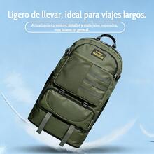 Mochila de Aventura de Gran Capacidad Impermeable con Soporte para Hidratación y Sistema de Carga Ergonómico para Senderismo Camping y Viajes de Montaña - Verde militar - Ver 2