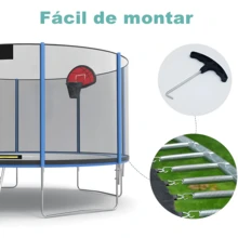 Trampolín de resorte de acero reforzado de 15 piezas de 14 cm con ganchos, adecuado para ejercicios aeróbicos en interiores y exteriores. - Plateado - Ver 7