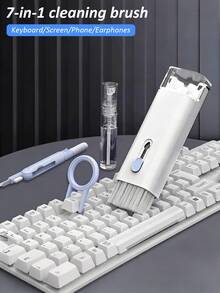 Kit de limpieza multifuncional 7 en 1, cepillo limpiador de teclado para portátil, auriculares, teléfono, herramienta para eliminar el polvo - Multicolor - Ver 2