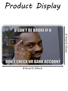 1 件趣味人物迷你卡贴，PVC，保护隐私和防刮，适用于信用卡、银行卡、交通卡、校园卡等，DIY 装饰、返校、学校用品