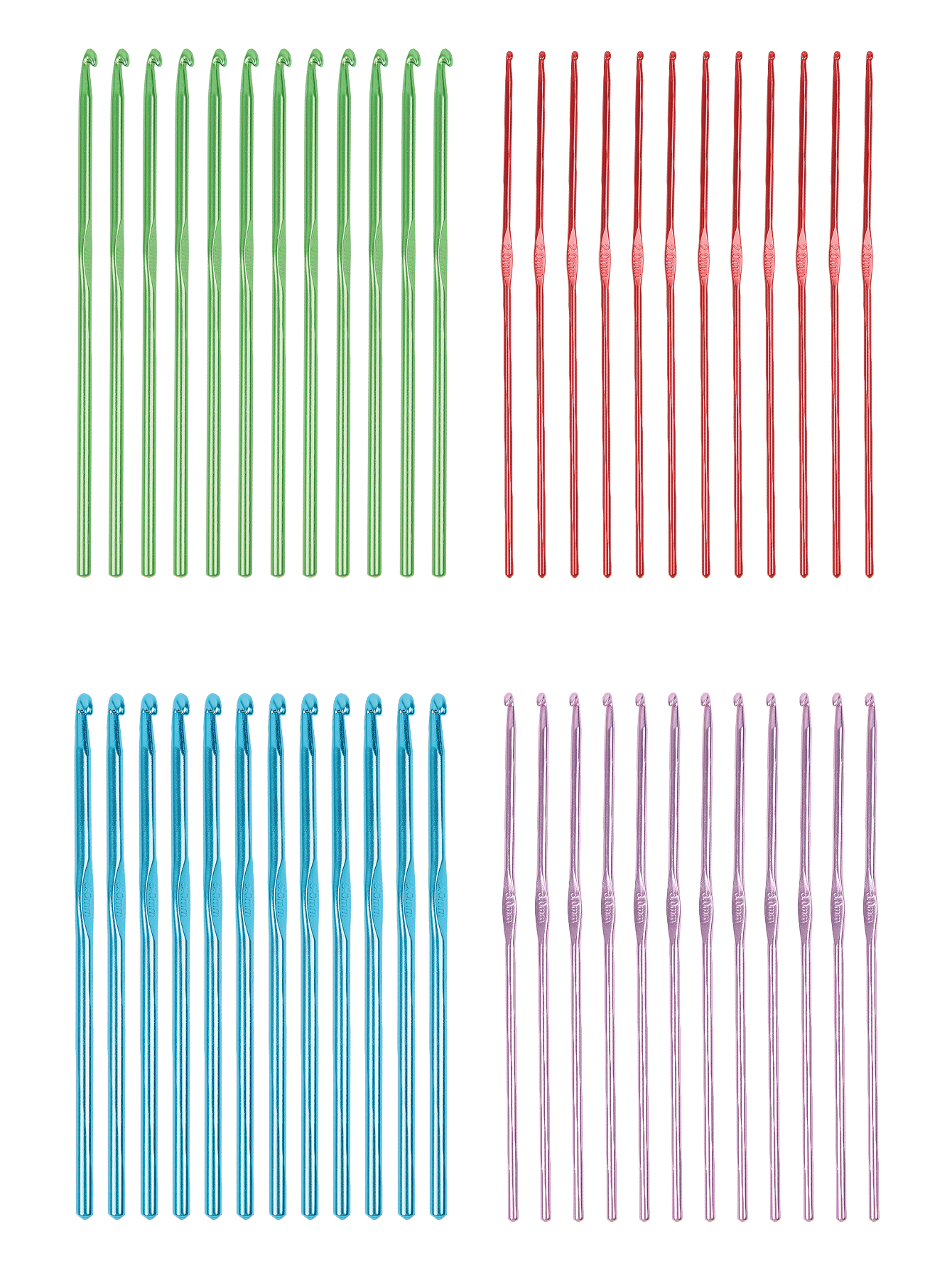 12 piezas de ganchos de crochet de aluminio, agujas de crochet pequeñas de 2mm/3mm/4mm/5mm, adecuadas para manualidades de tejido, ganchillo, tejer. Juego de ganchos de crochet y accesorios, apropiados para principiantes y uso didáctico