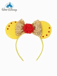 1pc Cute Cartoon Minnie Mouse Ears, Sequin Bow Headband, Rose Flower Princess Ears Headband, Princess Crown Decor Hair Accessory, Theme Park Party Costume Headband, Suitable For Student Parties, Masquerade, Cosplay, Headband, Hair Accessories, Hair Scrunchies, Hair Band, Hair Hoop Head Accessories