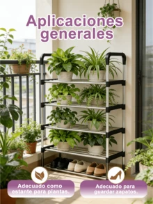 Caja de Almacenamiento Multifuncional para Zapatos de Acero Inoxidable de 4/5/6/7 Capas en Negro y Rosa - Estante de Zapatos con Manijas - Solución de Almacenamiento en el Hogar, Ahorro de Espacio, Rack Decorativo Ajustable para Dormitorio, Cocina, Baño, Alquiler, Entrada, Porche, Armario y Pasillo - Negro - Ver 3