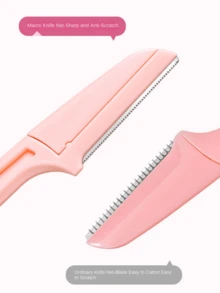 3pcs/Set 3-Color Eyebrow Razor Set With Protective Guard, Foldable Shaving Razor, For Beginners, Anti-Scratch Eyebrow Trimmer - Multicolor - View 4