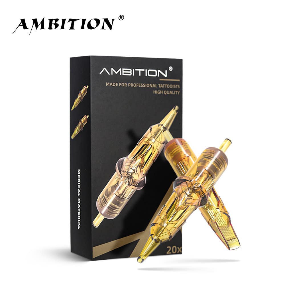 Ambition 20pcs Glory Tattoo Needles 0.35mm Round Tip Liner & Shader Disposable Tattoo Needles Compatible With Tattoo Machines