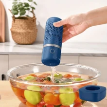 Portable Fruit And Vegetable Purifier, USB Smart Wireless Charging, Compact Capsule Design, Dual-Core Reactive Oxygen Ion +5 Minutes Fast Cleaning, Suitable For Fruit, Grain, Meat Disinfection, Large-Capacity ABS Plastic Cleaning Tools, Modern Kitchen High-Quality Tools, Fashionable Kitchen Gadgets, Multifunctional Household Appliances, Easy To Carry - Blue - View 4