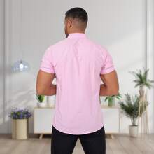 Men's Slim Fit Cotton Button-Down Dress Shirt - Baby Pink - View 3
