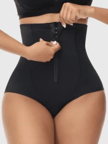 1件装女士高腰透气塑形短裤，收腹提拉塑形短裤，适合日常穿着、训练或运动。