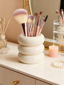 1个INS风化妆刷收纳架，树脂材质，可用作化妆刷收纳架、桌面笔筒、梳妆台收纳盒，适合度假、海滩、浴室、卧室等场合，大容量，是送给女朋友或圣诞节的绝佳礼物。 - 彩色 - 查看 2