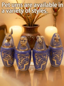 1/2/4pcs Ancient Egyptian Gods Canopic Jar Statue Resin Four Sons Of Horus Egyptian Statue Ornaments Hand Painted Egypt Collectible Decor Sculpture Replica,Indoor Decorative Items,Dog Memorial Urn,Indoor Pet Memorial Urn. - Multicolor - View 1