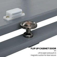 5-Tier Clear Display Case For Figures, 65.5" High Showcase Display Cabinet With Flip Acrylic Doors, Bamboo Tall Liquor Storage Cabinet Floor Standing Transparent Showcase For Entryway, Grey - 5級 - 查看 10