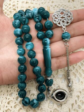 33 piezas de cuentas de oración musulmanas de estilo de resina acrílica Tasbih Rosario Pulsera para oración y adoración diaria