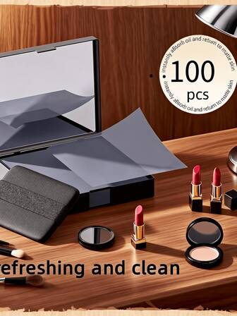 Portable Bamboo Charcoal Blotting Paper With Mirror And Powder Puff - No Need To Remove Makeup, Smooth And Seamless Retouch, Compact And Easy To Carry, Suitable For All Light Beige Skin Tones, Makeup Remover Paper, Fashionable Design, Natural Ingredient Icon, Glossy Mirror, Oil Blotting Paper, Blotting Paper With Powder Puff, Blotting Paper, Facial Blotting Paper, Facial Oil Paper, Blotting Paper, Facial Powder Puff, Makeup, Powder Puff