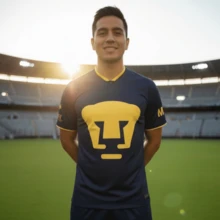 Playera Jersey Pumas Azul con Dorado y color blanco - Azul - Ver 1