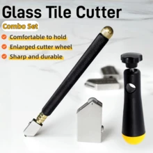 5件套金刚石玻璃切割器，适用于切割玻璃瓷砖，手动工具，可切割3mm-12mm玻璃、陶瓷瓷砖，DIY玻璃切割套装 - 彩色 - 查看 5