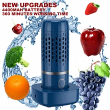 Portable Fruit And Vegetable Purifier, USB Smart Wireless Charging, Compact Capsule Design, Dual-Core Reactive Oxygen Ion +5 Minutes Fast Cleaning, Suitable For Fruit, Grain, Meat Disinfection, Large-Capacity ABS Plastic Cleaning Tools, Modern Kitchen High-Quality Tools, Fashionable Kitchen Gadgets, Multifunctional Household Appliances, Easy To Carry - Blue - View 2
