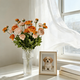 4-Head Artificial Lotus Flower, Fake Flower Decor For Home, Indoor Artificial Flower Decoration, Fake Flower Decoration, Multi-Head Artificial Flower