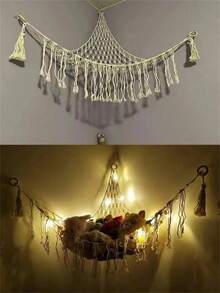 Stuffed Animal Storage Hammock Net,[US-Based Shipping]1PC-Ornament Hammock Macrame,Stuff Animal Storage Corner Hanging Net Holder,Mesh Hammock Fabric Ornament Organizer With Hooks,For Bedroom,Hanging Stuff Animal,Organizer Holder Large Size,Room Decor, Boho Love Valentine,Spirngtime Toy, Valentines Dolls,Thanksgiving Decorations, Dwarf, Goblin Storage Hammock Net, Home Decor, Room Decor,Ins Style Wall Decor Gifts Birthday Graduation,Cute Room Decor Aesthetic Bedroom,Women's Fall Clothing Winter Clothing Christmas Gift Fall Autumn Velvet Furry Party Fuzzy Plush Thanksgiving Festival Cyber Monday Holiday Knitted Winter Valentine' S Day Gift,Home Décor,Room Deciration,Makeup 0rginizer,Closet Shelving System,Storage Orangizer,Ganchos,Toy Storage,Desk Organzier,Stuffed Animal Storage,Toy Box Laundry Basket Room Deocr Organizador De Juguetes Storage Container Toy Organizer Organziers Storage Storage Bins Toy Chest Shelves Dresser Storage Cabinet Room Acesories Bedroom Toys Blanket Basket - 白色 - 查看 9