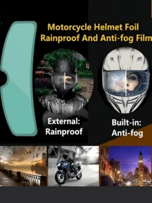 Universal Motorcycle Helmet Face Shield, Rain & Fog Resistant, Suitable For Morning And Rainy Riding, Effective Anti-Fog - Minimalist And Efficient, Made Of Durable PET Nano Coating, Motorcycle Safety Gear, Fashionable Design, Compact And Portable, Scratch-Resistant Coating, High-Quality Anti-Fog Film, Helmet Accessory, Suitable For Adventure Motorcyclists And Commuters - Multicolor - View 8