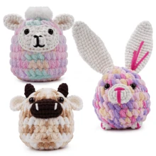 Beginner Llama MooMoo Floppy Crochet Kit Complete Amigurumi Starter Set With Video Tutorials - Multicolor - Ver 6