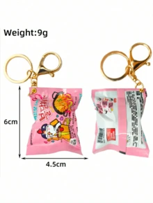 1. Fire Dragon Ramen Mini Snack Keychain 2. Cute Pink Cartoon Doll Spicy Noodle Model Pendant 3. Funny Personalized Car Keychain, Backpack Hanging Decoration 4. Birthday, Holiday Gift, Toy