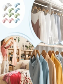 10pcs/20pcs/50pcs Mini Stackable Plastic Clothes Hanger Connector Hooks, Space Saving Wardrobe Organizer, Thick Material Suitable For Various Hanger Types, Ideal For Valentine's Day, Women's Gifts, Room Decor, And Wedding Season - Multicolor - View 5