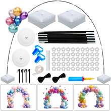 1 Set de Kit de arco de Globos Base Estrutura Para Arco De Globos Completo 2.7 X 3 Metros Mamparas Para Eventos Estrutura Com Shower Globos 15-Section Fberglass Rrod Soporte de arco de Globos Ajustable en Altura y Ancho Arco de Globos con Base  Para Decoración de Bodas Fiestas de Cumpleaños y Graduación  Decoración de Fondo (2.7 X 3 Metros 15-Section Fberglass Rrod )(Nota: Globos no incluidos) - 15 secciones 2,7 x 3 M - Ver 9