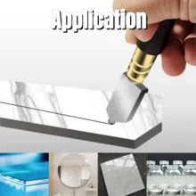 5件套金刚石玻璃切割器，适用于切割玻璃瓷砖，手动工具，可切割3mm-12mm玻璃、陶瓷瓷砖，DIY玻璃切割套装 - 彩色 - 查看 4