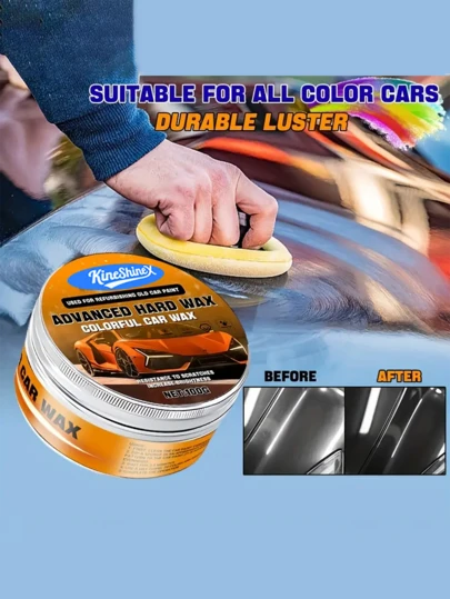 Kine 高级硬蜡 - 高光泽汽车抛光固体蜡，用于提亮、清洁、修复和保护汽车漆面，汽车划痕修复膏，漆面划痕修复膏，划痕修复蜡，汽车抛光修复剂，漆面护理蜡，轻微划痕去除剂，汽车护理抛光套装，必备汽车护理工具，汽车配件，让您的爱车焕然一新