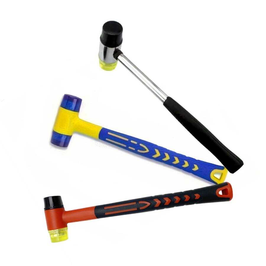 KLONKEE 1pc Professional Handheld Non-Slip Handle Rubber Hammer, Double-Sided Soft Hammer, (Hammer Head Size 25/30/Mm), Durable And Sturdy, Suitable For Jewelry Making, Leather Craft, Woodworking - Multicolor - View 1