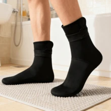 1 Pair Unisex Warm Long Socks, Diving Socks, Ski Socks, Water Sports Socks, Adjustable Hook And Loop Closure, Suitable For Indoor And Outdoor, Autumn/Winter