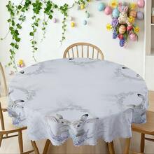 1pc/36pcs Pastel Blue Plaid Easter Happy Tablecloth, Easter Bunny Egg And Farmhouse Design, Spring And Summer Tabletop Decor, Easter Gift, Ideal For Indoor Outdoor/Easter Party And Home Decoration, Easter Decor, Farmhouse Decor - Multicolor - View 2