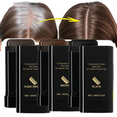1 paquetes Pluma desechable de tinte de cabello marrón oscuro, colorante de raíz de cabello semi-permanente, pluma de tinte de raíz de cabello, bastón de tinte de cabello para cubrir canas, cubre tus canas Bastón de tinte de cabello