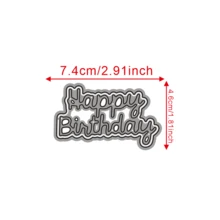 1pc Metal Die Cut, Metal Cutting Die For Paper Card Making Scrapbooking DIY Cards Photo Album Craft Decorations Happy Birthday Die-Cut - Silver - View 9