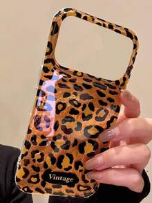 奢华豹纹亮片手机壳,兼容 17 Pro Max、17 Pro、17、16 Pro Max、16 Pro、16、15 Pro Max、15 Pro Max、15 Pro、15 Pro Max、14 Pro、13 Pro Max、13 Pro、12 Pro Max、12 Pro、11,复古秋季防震后盖 - 棕底豹紋 - 查看 3