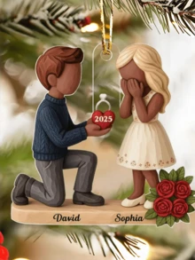 Customized Proposal Accessories, Personalized "She Said Yes" Acrylic Decor, New Engagement Couple Commemorative Gift, Wedding Christmas Home Decor - Multicolor - View 3