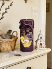 1 Candlestick Silicone Mold - Candlestick Mold, A 3D Casting Mold For Handicrafts, Made Of Durable Silicone Material, Very Suitable For Candlestick Festival Decoration And Daily Home Prayer Decoration - White - View 5