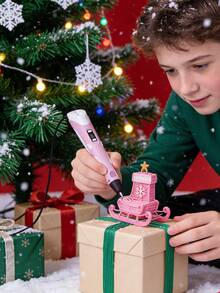 3D 笔经典款第 2 代豪华套装，可变速度，显示屏，12 色 PLA 耗材，笔架，USB/Type-C 电源线，硅胶指套 - 彩色 - 查看 4