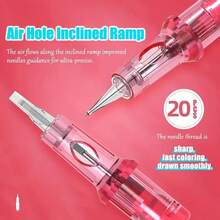 AMBITION 20支/盒粉色纹身卡式针 0.2mm 0.25mm 0.3mm 0.35mm 圆头混合针 1rl 3rl 5rl 无线纹身机 - 粉色 - 查看 2