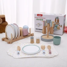 Wooden Kitchen Toys Cookware Pots Pans Cooking Pretend Play Educational Toys, Realistic Kitchen Utensils For Children, Girls